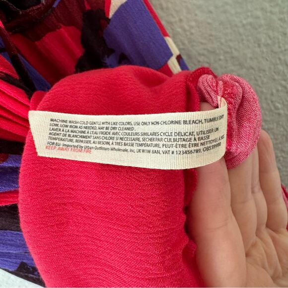 Free People Sweet Lucy Coral Red Print Mini Dress Size Small - Picture 9 of 11